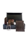 Combo Kordovan Wallet & Belt Gift Set Dark Brown