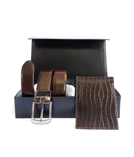 Kordovan Combo Wallet & Belt Gift Set