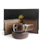 Combo Kordovan Wallet & Belt Gift Set Dark Brown