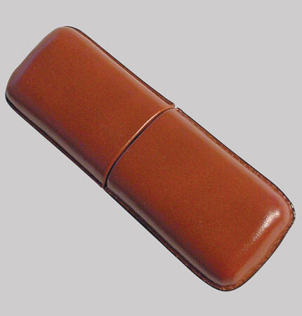 Cigar leather case For 2 cigars Brown
