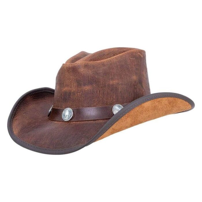 Cyclone Mens Leather Cowboy Hat