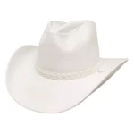 Mens White Leather Cowboy Hat