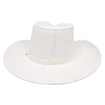 Mens White Leather Cowboy Hat