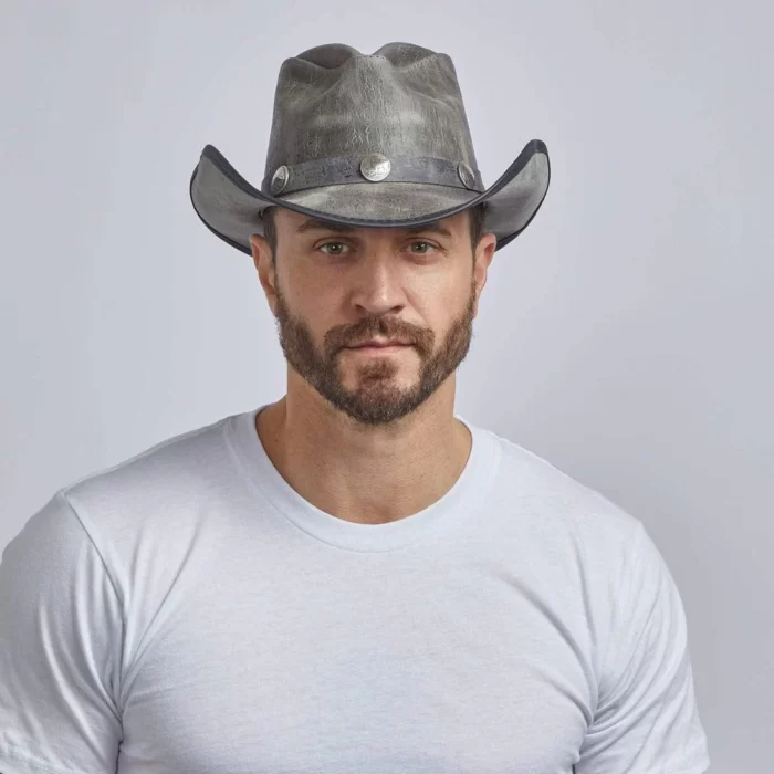 Cyclone Mens Leather Cowboy Hat