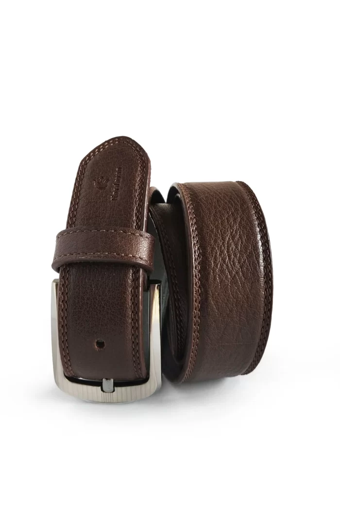 The Executive Dark Brown Double Stitched Belt