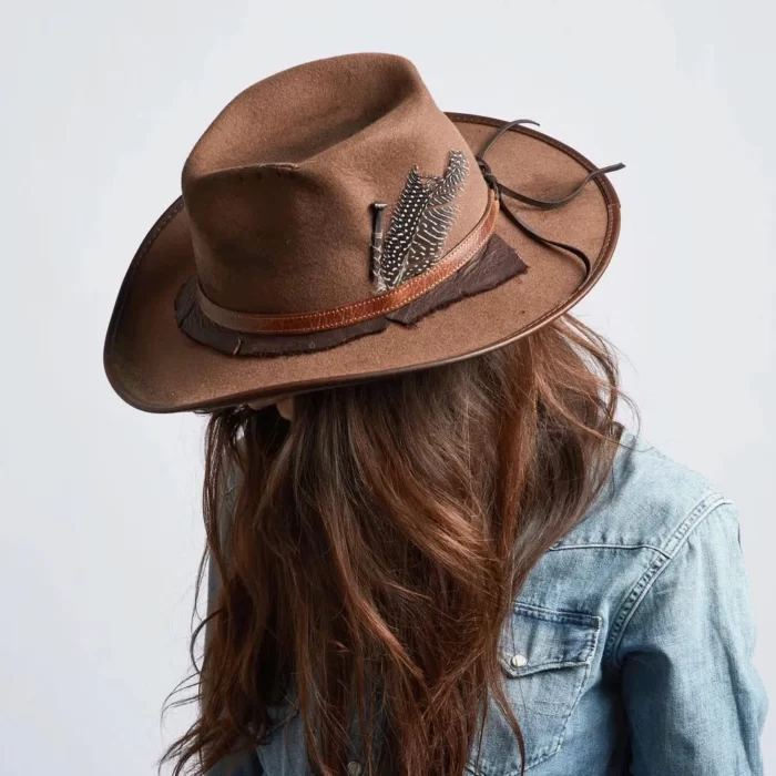 Duke Felt Womens Brown Cowboy Hat