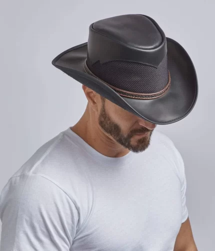 Durango Mens Leather Cowboy Hat