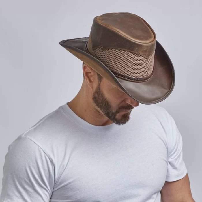 Durango Mens Leather Cowboy Hat