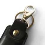 Exclusive Leather Key Chain with Belt Loop Black