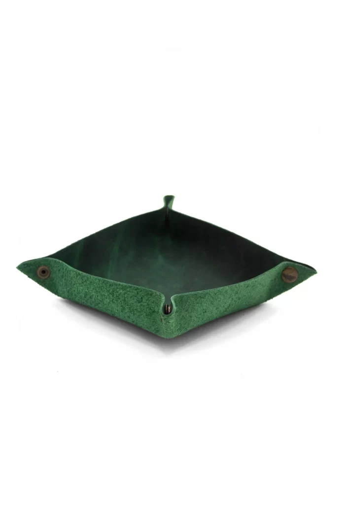 Exclusive Leather Tray Organizer Green