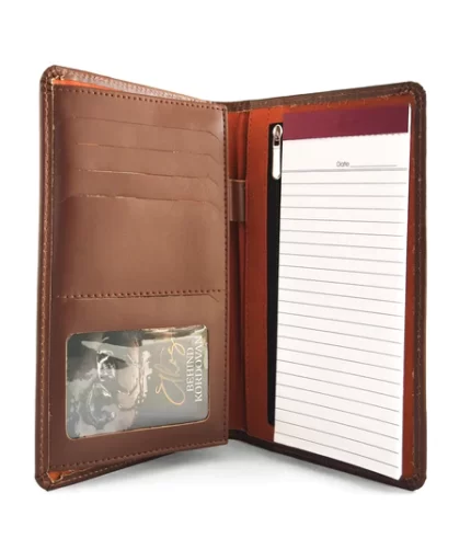Mini Leather Folio Note Pad Organizer