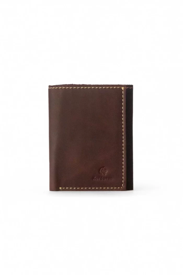 Burgundy Compact Trifold Leather Wallet