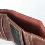 Burgundy Compact Trifold Leather Wallet