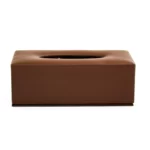 Authentic Leather Tissue Box Rectangle Brown