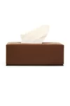 Leather Tissue Box Rectangle Brown