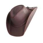 Hollywood Mens Leather Cowboy Hat