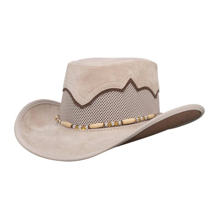 Sierra Mens Leather Cowboy Latte Hat