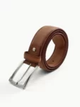 DULL BROWN LEATHER BELT