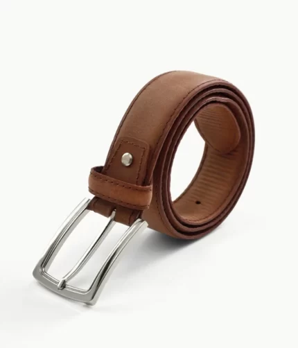 DULL BROWN LEATHER BELT