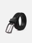 BLACK LEATHER BELT With SILVER BUCKLE