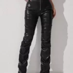 ROMWE PUNK Stacked Leather Pants