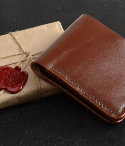 designer brown genuine leather wallet