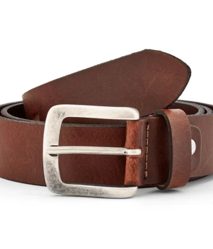 DISTRESSED BROWN LEATHER BELT
