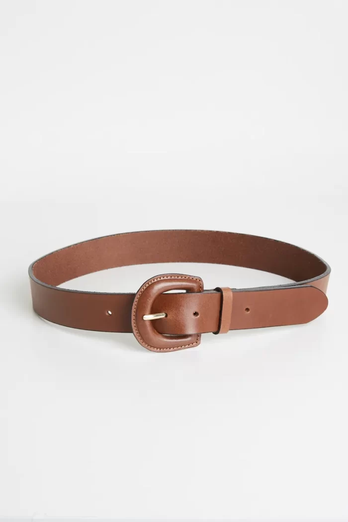 Louisa Covered Buckle Leather Belt