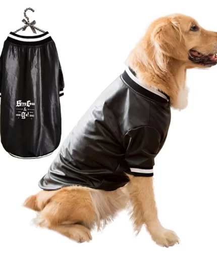 Pets Dogs PU Leather Jacket Waterproof