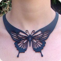 Leather Butterfly Style Necklace