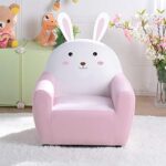 Baby Leather Cute Pink Rabbit Lazy Sofa