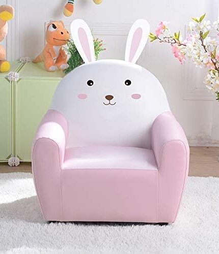 Baby Leather Cute Pink Rabbit Lazy Sofa