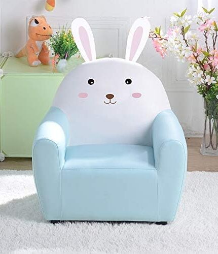 Baby Leather Cute Blue Rabbit Lazy Sofa