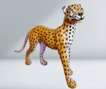 Unique Decorative Walking Leopard Leather