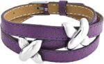 Purple Leather Women Love Bracelet