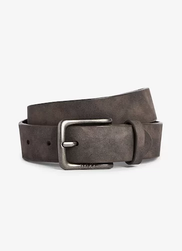 Brown Leather And Silver Buckle Belt