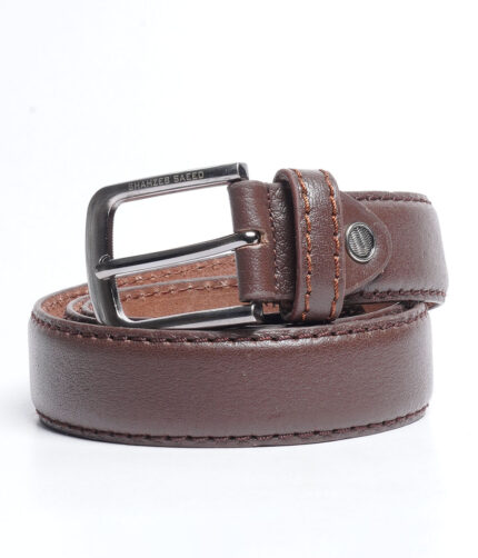 Chocolate Brown Plain Leather Belt