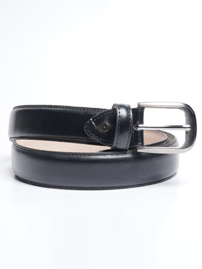 Black Plain Leather Belt