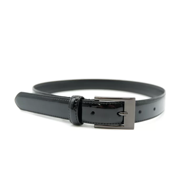 Black Patent Leather Unisex Kids Belt