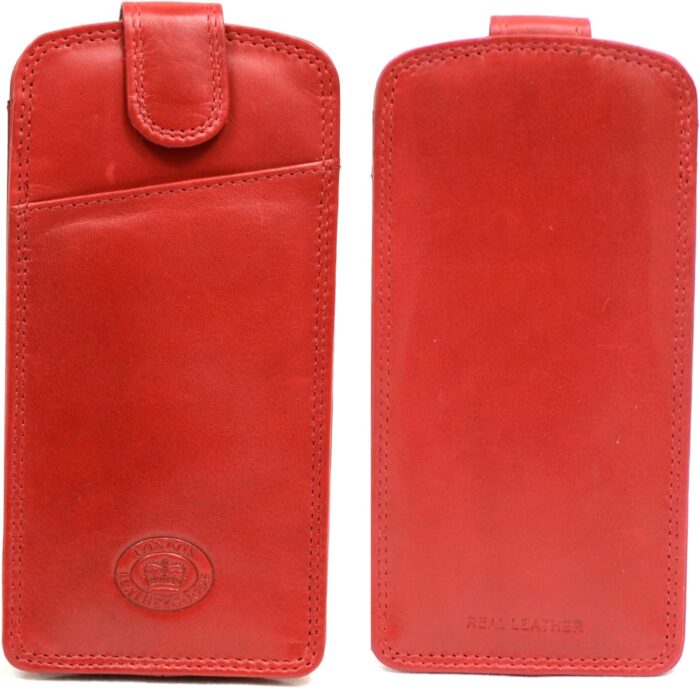 Soft Red Leather Glasses Case