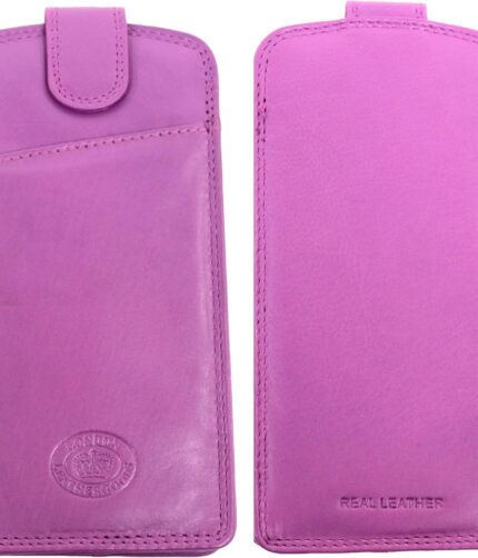 Soft Pink Leather Glasses Case