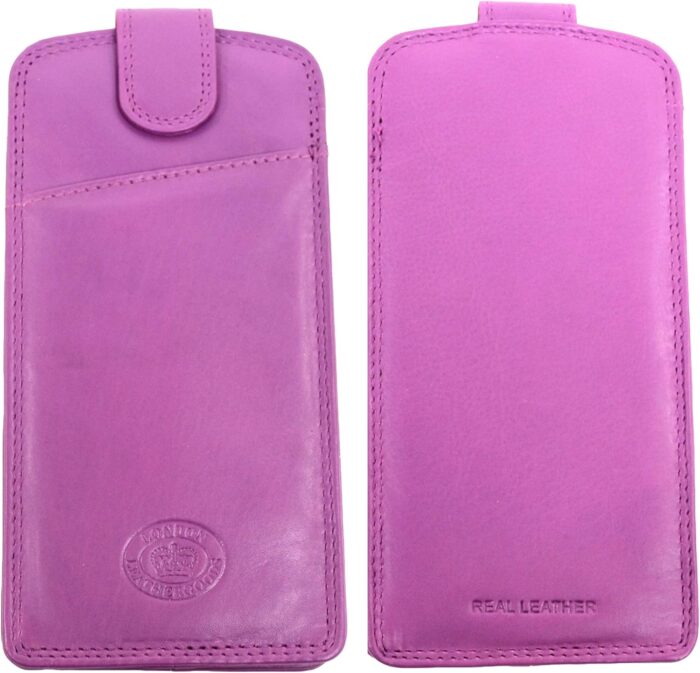 Soft Pink Leather Glasses Case