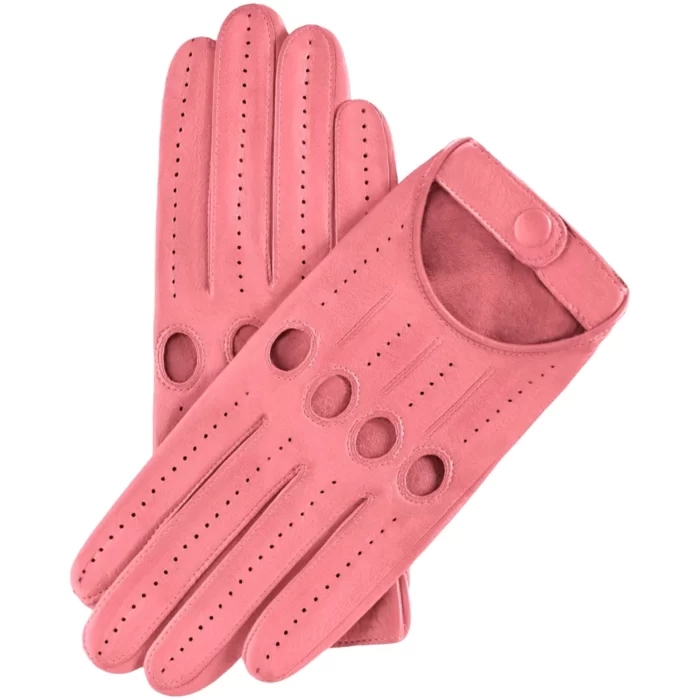 Alessa Pink Lambskin Leather Gloves