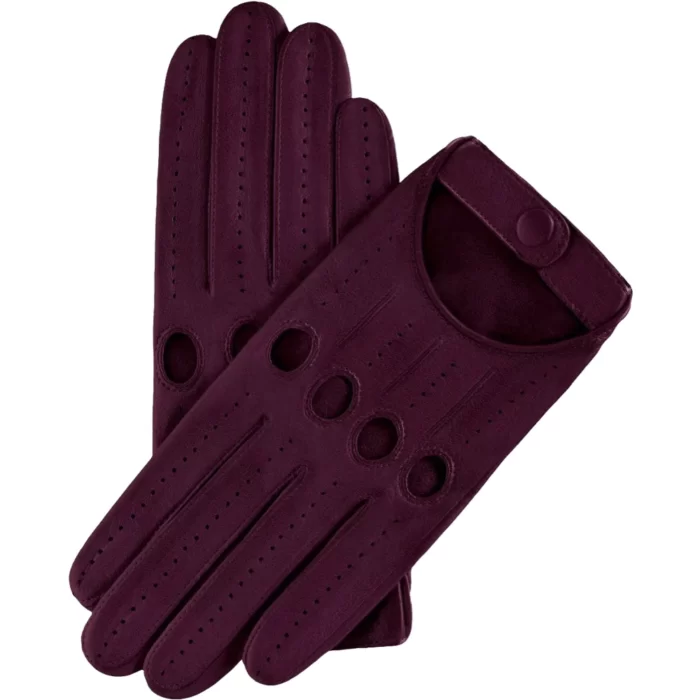 Alessa Berry Lambskin Leather Gloves