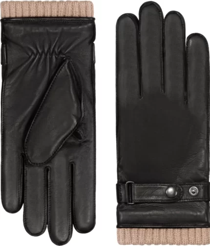 Alonzo Black Lambskin Leather Gloves