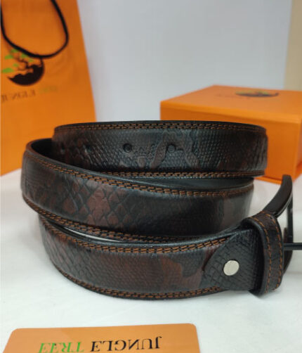 Brown Snake Leather Belt