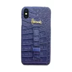 Luxury Designer iPhone XS Leather Blue