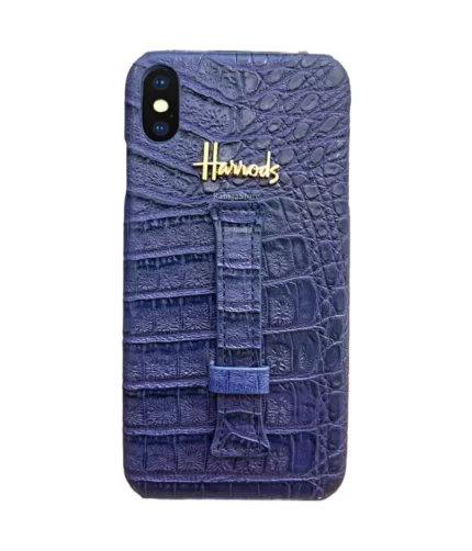 Luxury Designer iPhone XS Leather Blue