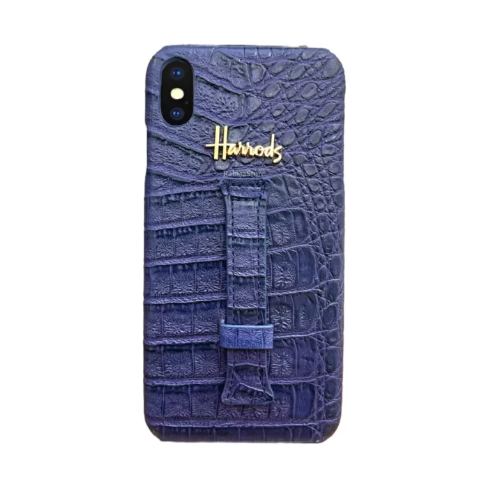 Luxury Designer iPhone XS Leather Blue