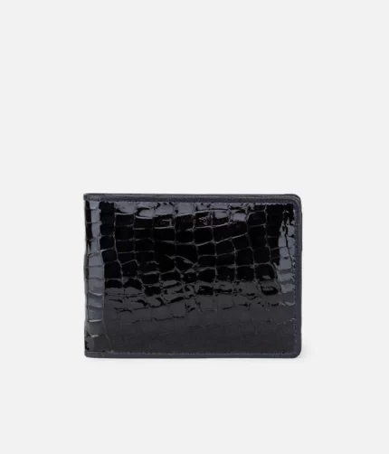 Croco Black Leather Wallet